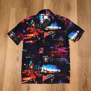 CACTUS MAN Ricky Singh Men’s Casino Button Short Sleeve Shirt Size Small New